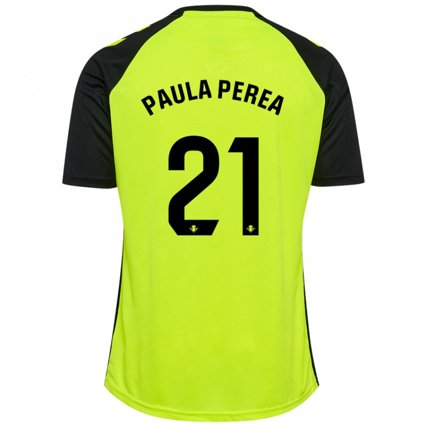 Criança Camisola Paula Perea Ramírez #21 Preto Amarelo Fluorescente Alternativa 2024/25 Camisa Brasil