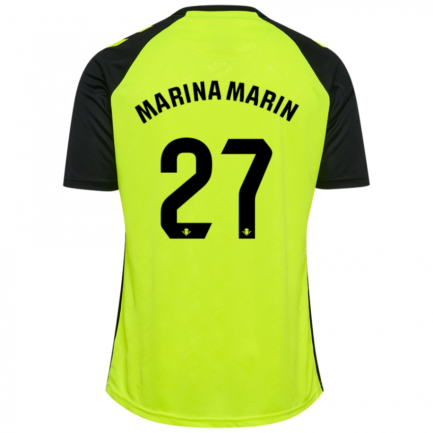 Criança Camisola Marina Marín #27 Preto Amarelo Fluorescente Alternativa 2024/25 Camisa Brasil