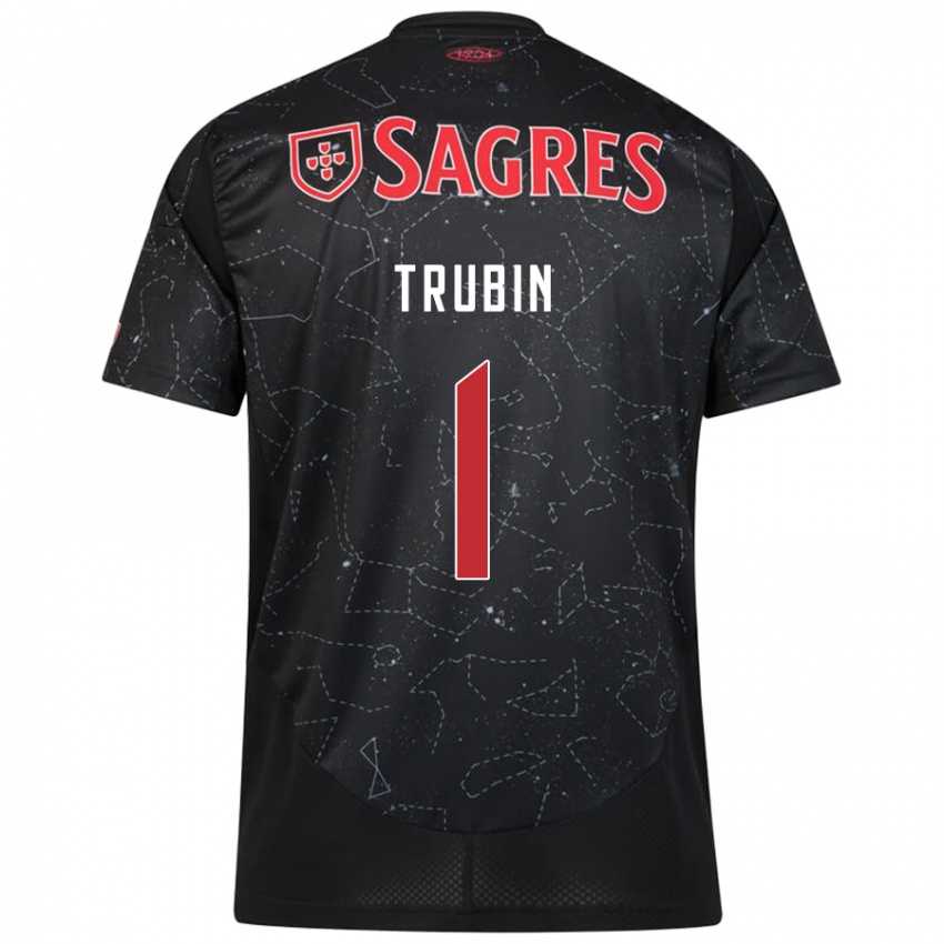 Criança Camisola Anatoliy Trubin #1 Vermelho Preto Alternativa 2024/25 Camisa Brasil