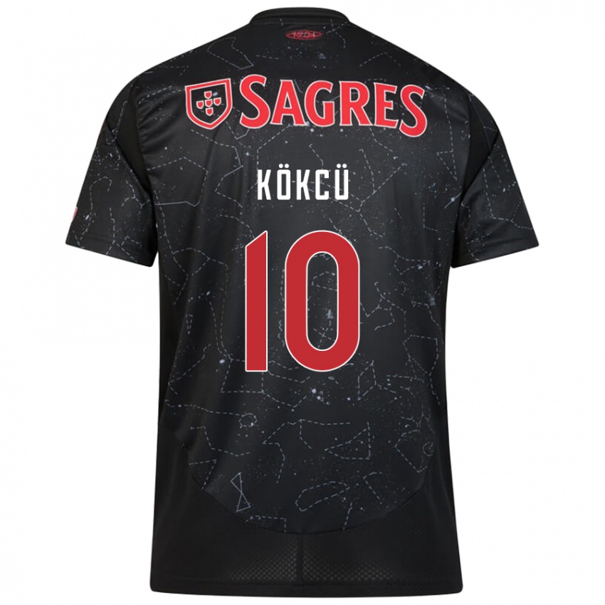 Criança Camisola Orkun Kökcü #10 Vermelho Preto Alternativa 2024/25 Camisa Brasil