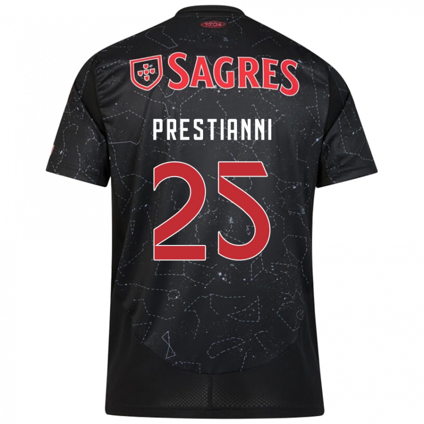 Criança Camisola Gianluca Prestianni #25 Vermelho Preto Alternativa 2024/25 Camisa Brasil