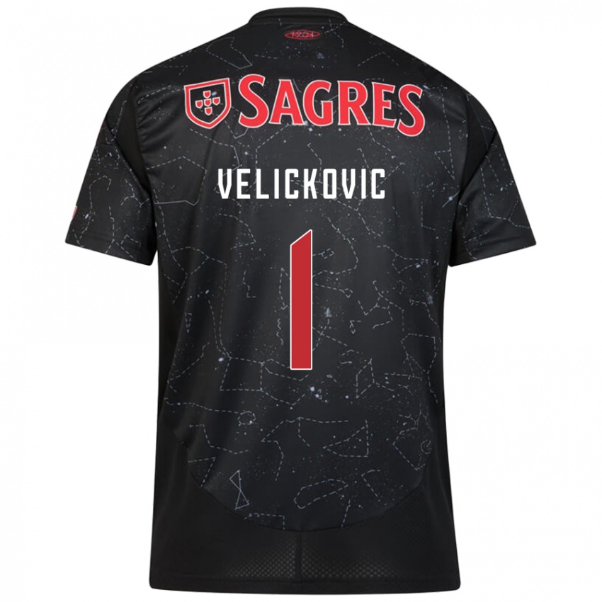 Criança Camisola Luka Velickovic #1 Vermelho Preto Alternativa 2024/25 Camisa Brasil