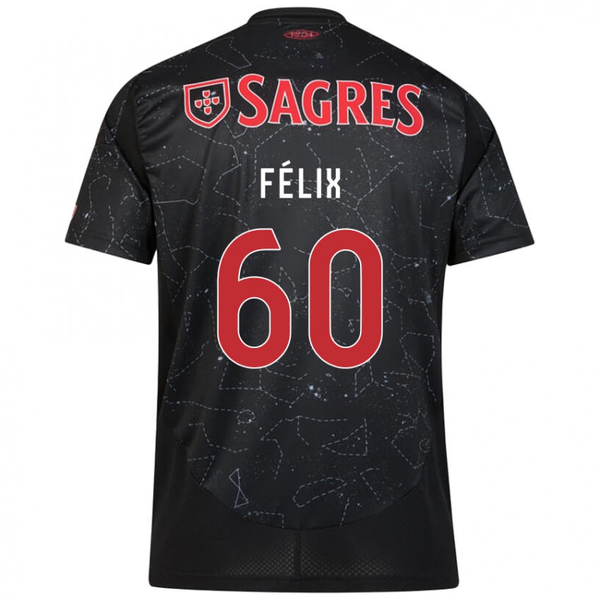 Criança Camisola Nuno Félix #60 Vermelho Preto Alternativa 2024/25 Camisa Brasil