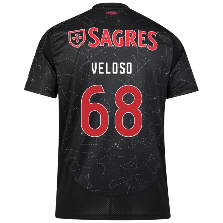 Criança Camisola João Veloso #68 Vermelho Preto Alternativa 2024/25 Camisa Brasil