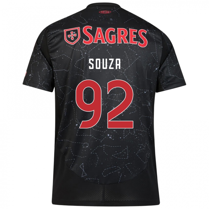 Criança Camisola Pedro Souza #92 Vermelho Preto Alternativa 2024/25 Camisa Brasil