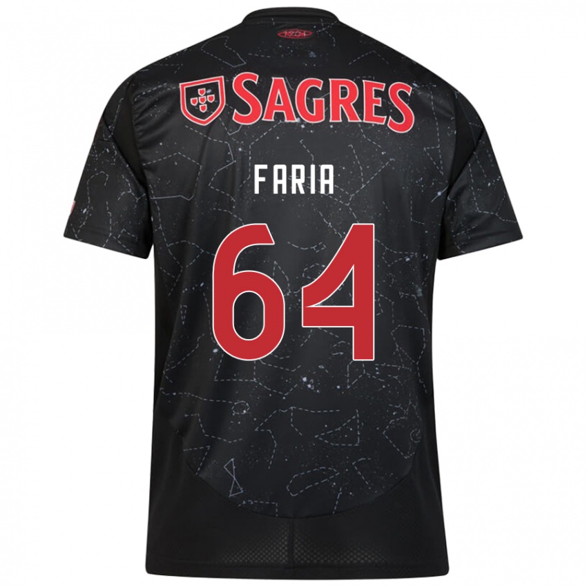 Criança Camisola Hugo Faria #64 Vermelho Preto Alternativa 2024/25 Camisa Brasil