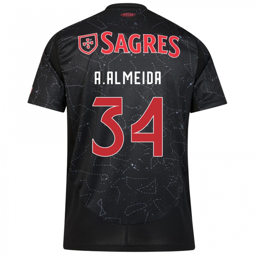 Criança Camisola Andre Almeida #34 Vermelho Preto Alternativa 2024/25 Camisa Brasil