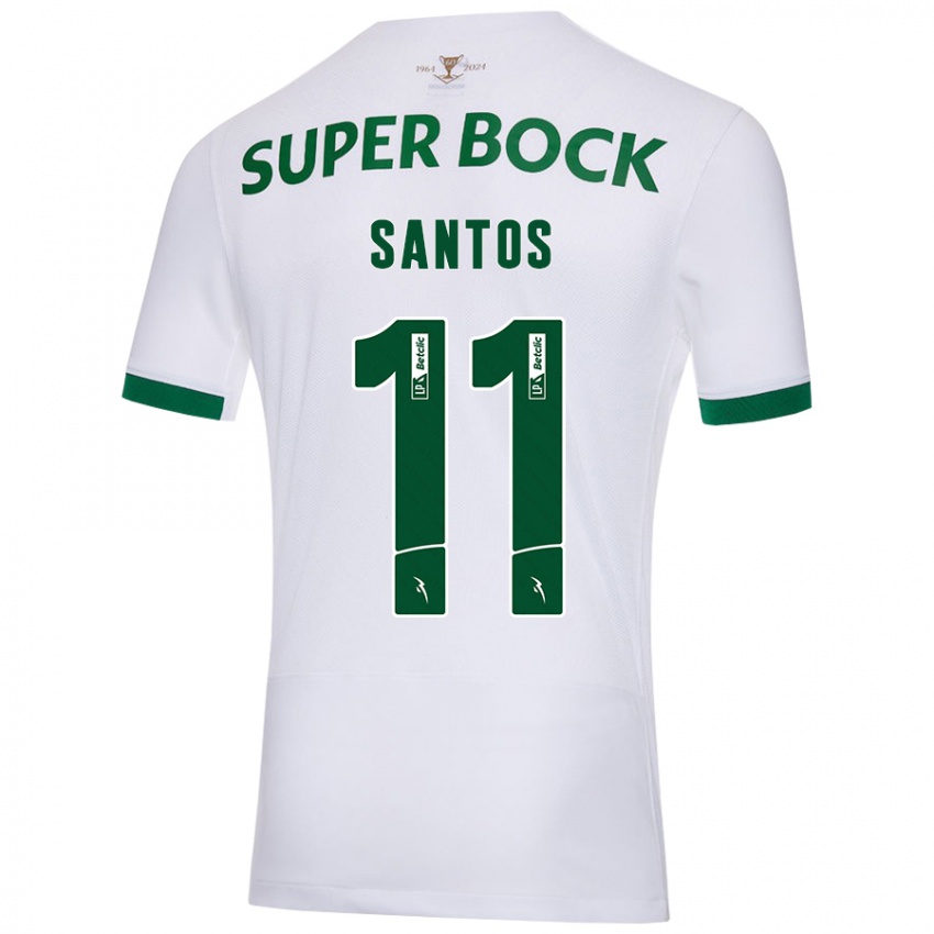 Criança Camisola Nuno Santos #11 Verde Branco Alternativa 2024/25 Camisa Brasil