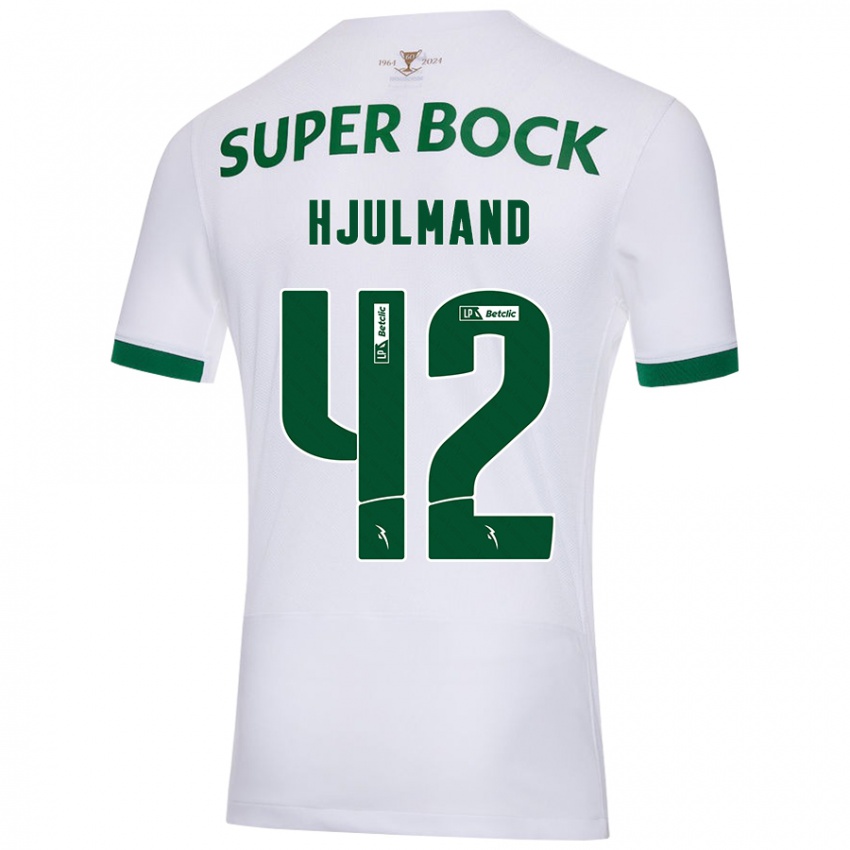 Criança Camisola Morten Hjulmand #42 Verde Branco Alternativa 2024/25 Camisa Brasil