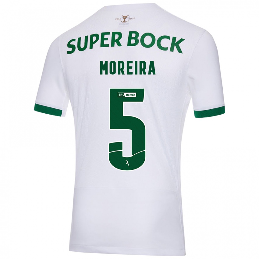 Criança Camisola David Moreira #5 Verde Branco Alternativa 2024/25 Camisa Brasil