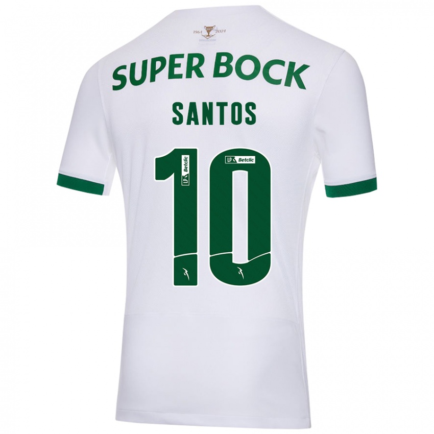 Criança Camisola Guilherme Santos #10 Verde Branco Alternativa 2024/25 Camisa Brasil