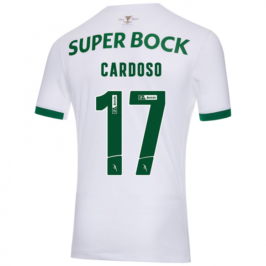 Criança Camisola Diogo Cardoso #17 Verde Branco Alternativa 2024/25 Camisa Brasil