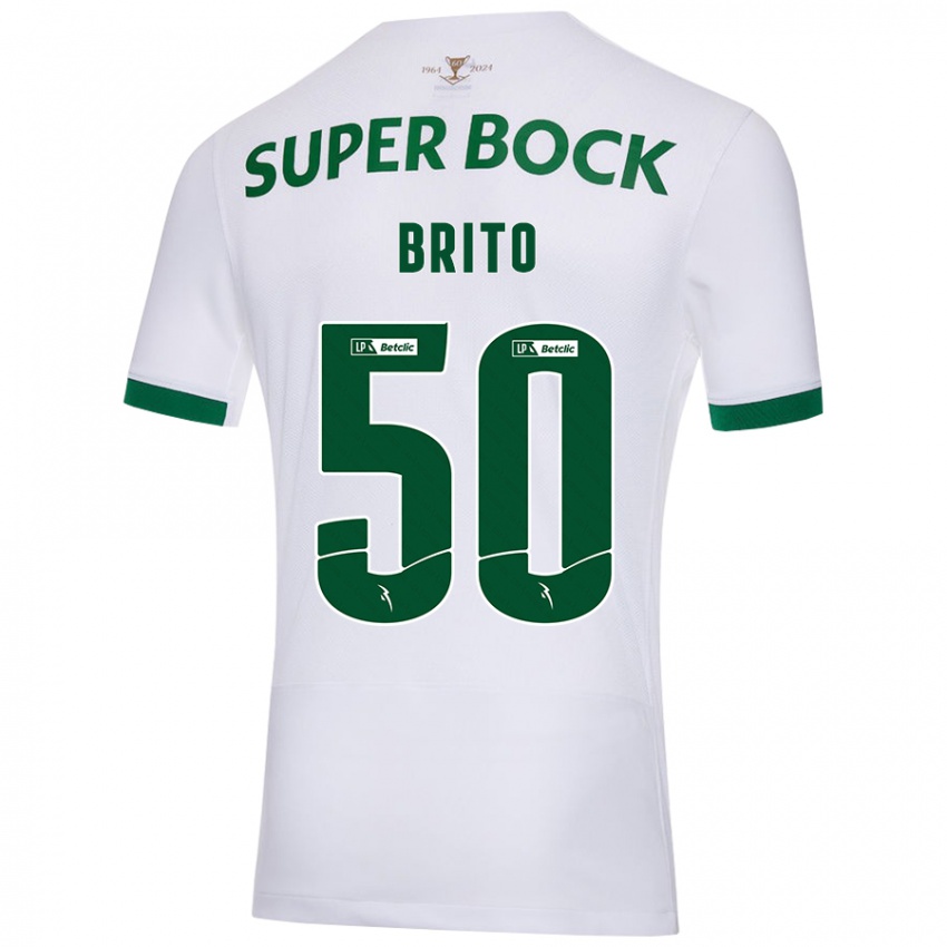 Criança Camisola Alexandre Brito #50 Verde Branco Alternativa 2024/25 Camisa Brasil