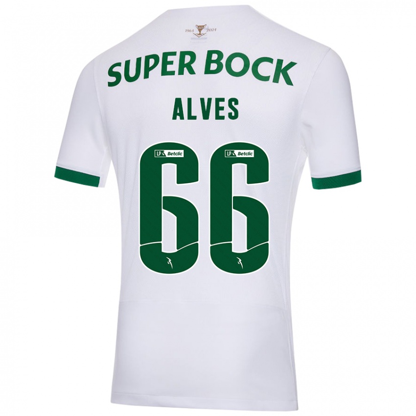 Criança Camisola Miguel Alves #66 Verde Branco Alternativa 2024/25 Camisa Brasil