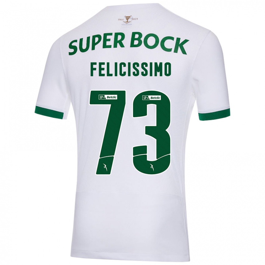 Criança Camisola Eduardo Felicíssimo #73 Verde Branco Alternativa 2024/25 Camisa Brasil