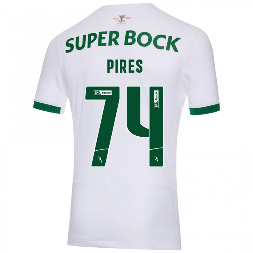 Criança Camisola Guilherme Pires #74 Verde Branco Alternativa 2024/25 Camisa Brasil