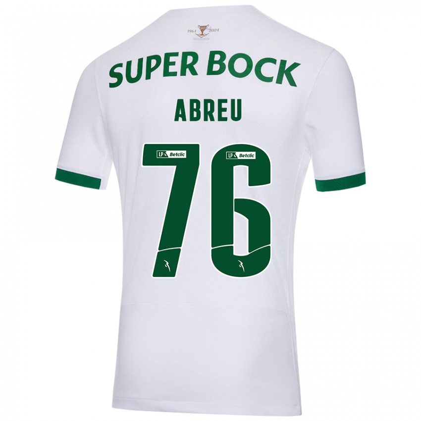 Criança Camisola Diogo Abreu #76 Verde Branco Alternativa 2024/25 Camisa Brasil