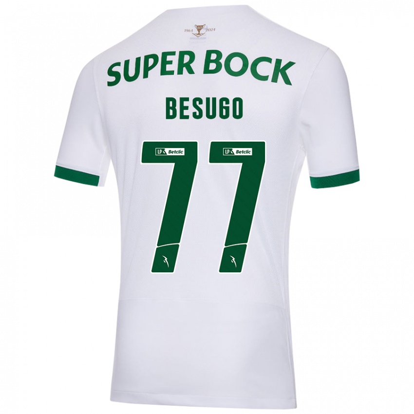 Criança Camisola Rafael Besugo #77 Verde Branco Alternativa 2024/25 Camisa Brasil