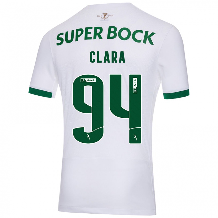 Criança Camisola Diogo Clara #94 Verde Branco Alternativa 2024/25 Camisa Brasil