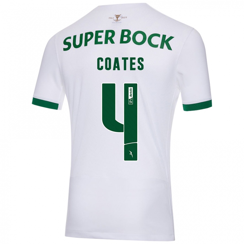 Criança Camisola Sebastián Coates #4 Verde Branco Alternativa 2024/25 Camisa Brasil