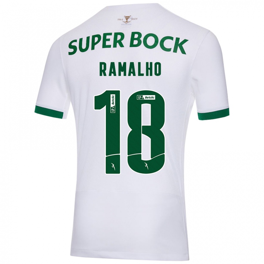 Criança Camisola Inês Filipa Ramalho Gonçalves #18 Verde Branco Alternativa 2024/25 Camisa Brasil