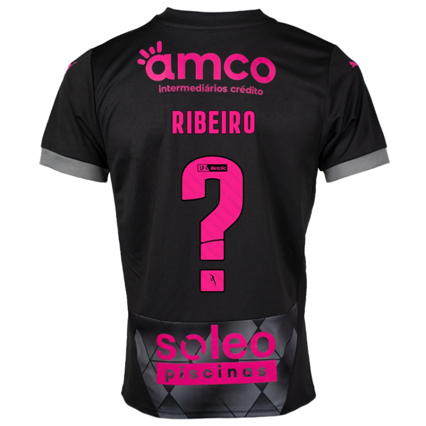 Criança Camisola Yuri Ribeiro #0 Preto Rosa Alternativa 2024/25 Camisa Brasil