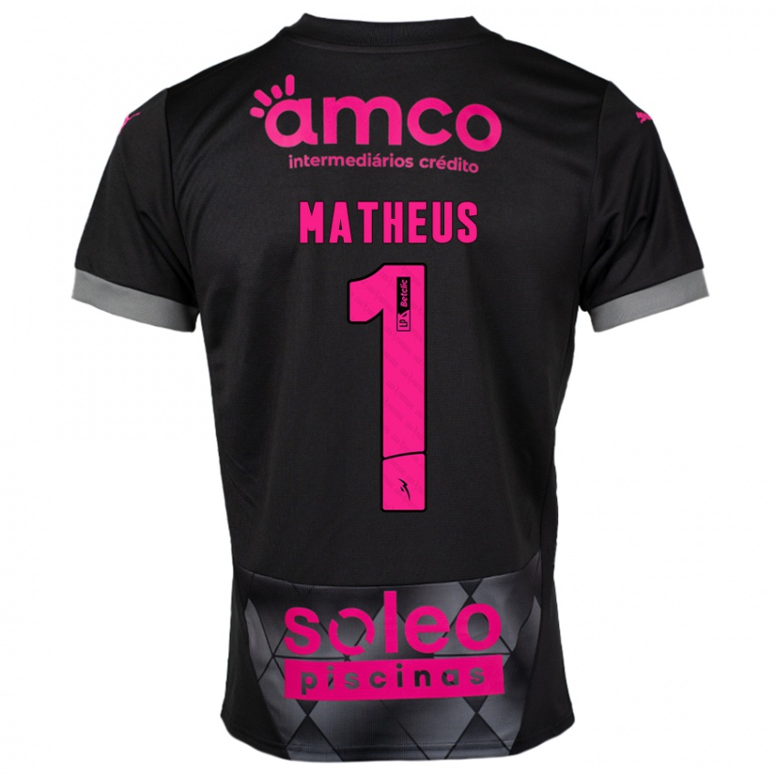 Criança Camisola Matheus #1 Preto Rosa Alternativa 2024/25 Camisa Brasil