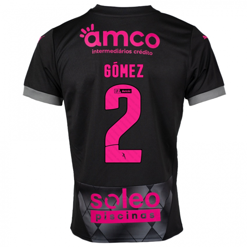 Criança Camisola Víctor Gómez #2 Preto Rosa Alternativa 2024/25 Camisa Brasil