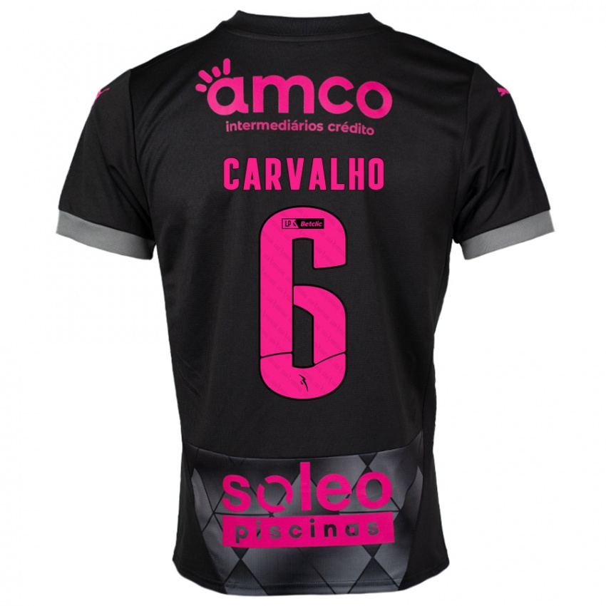 Criança Camisola Vitor Carvalho #6 Preto Rosa Alternativa 2024/25 Camisa Brasil