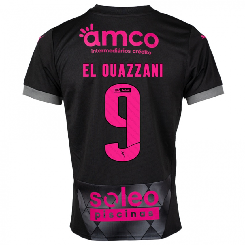 Criança Camisola Amine El Ouazzani #9 Preto Rosa Alternativa 2024/25 Camisa Brasil