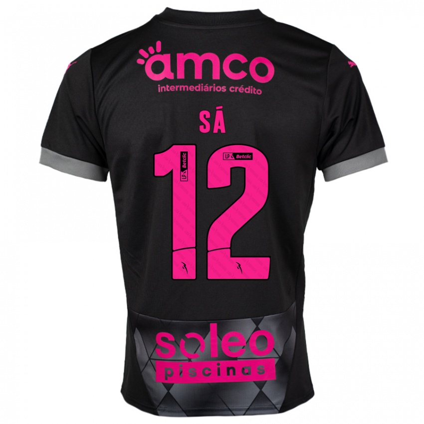 Criança Camisola Tiago Sá #12 Preto Rosa Alternativa 2024/25 Camisa Brasil