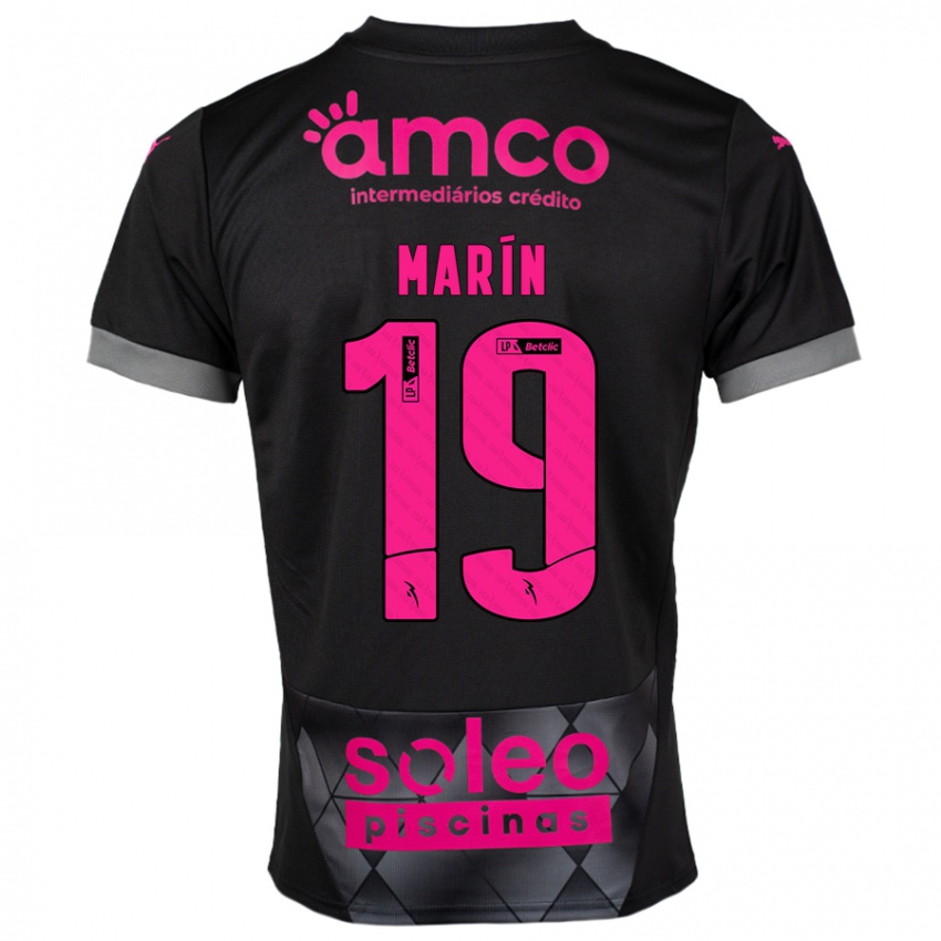 Criança Camisola Adrián Marín #19 Preto Rosa Alternativa 2024/25 Camisa Brasil