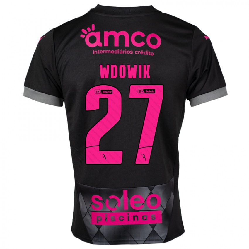 Criança Camisola Bartlomiej Wdowik #27 Preto Rosa Alternativa 2024/25 Camisa Brasil