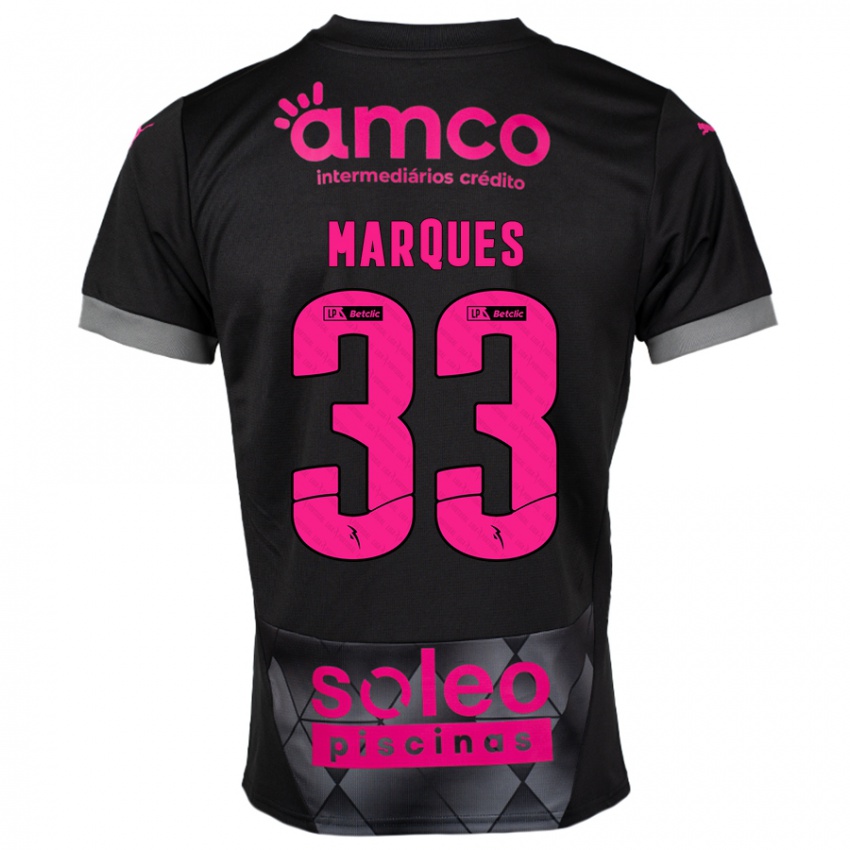 Criança Camisola João Marques #33 Preto Rosa Alternativa 2024/25 Camisa Brasil