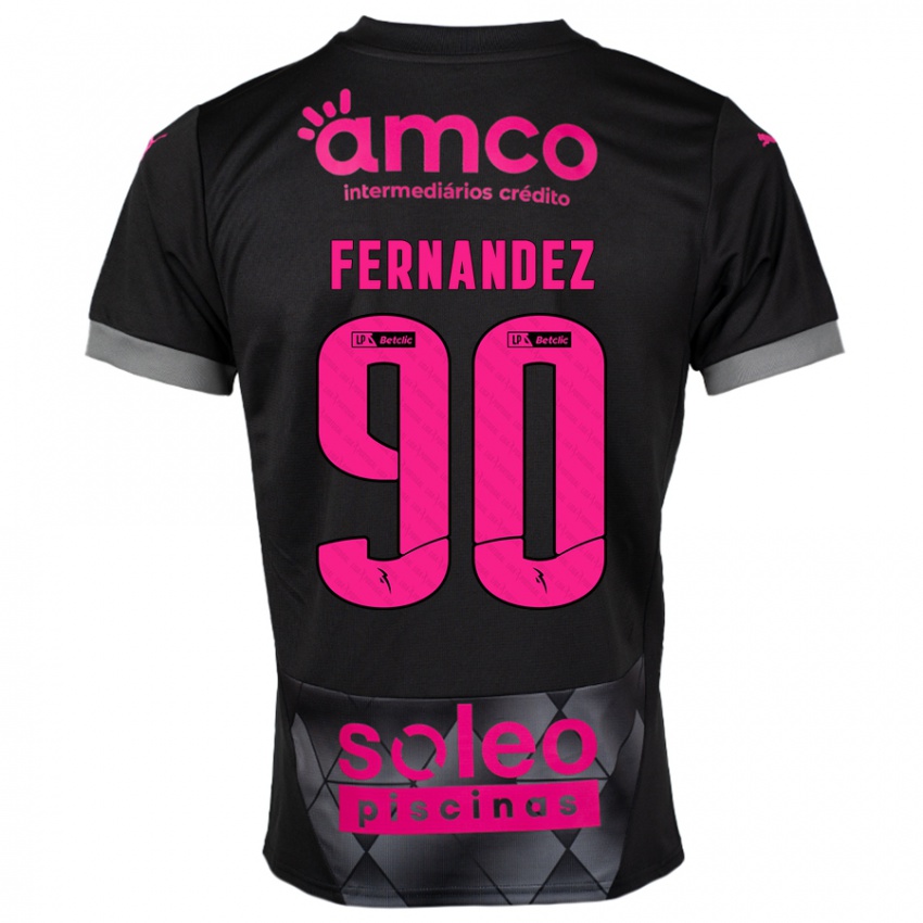 Criança Camisola Roberto Fernández #90 Preto Rosa Alternativa 2024/25 Camisa Brasil