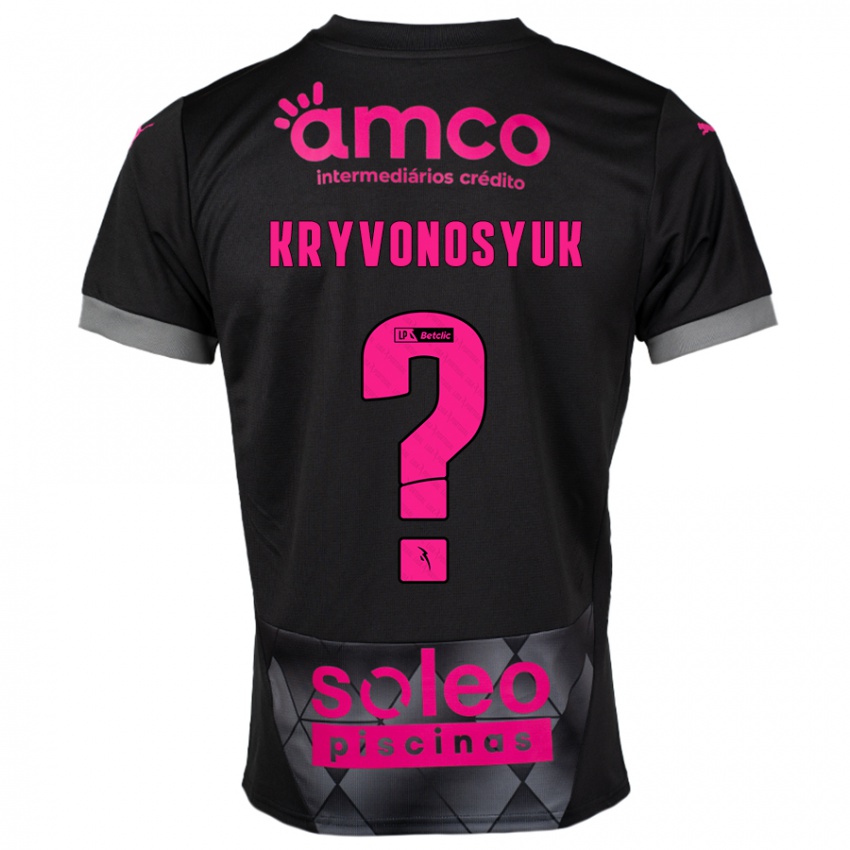 Criança Camisola Leonardo Kryvonosyuk #0 Preto Rosa Alternativa 2024/25 Camisa Brasil