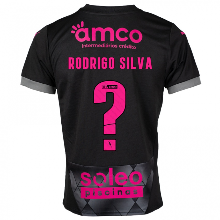 Criança Camisola Rodrigo Silva #0 Preto Rosa Alternativa 2024/25 Camisa Brasil