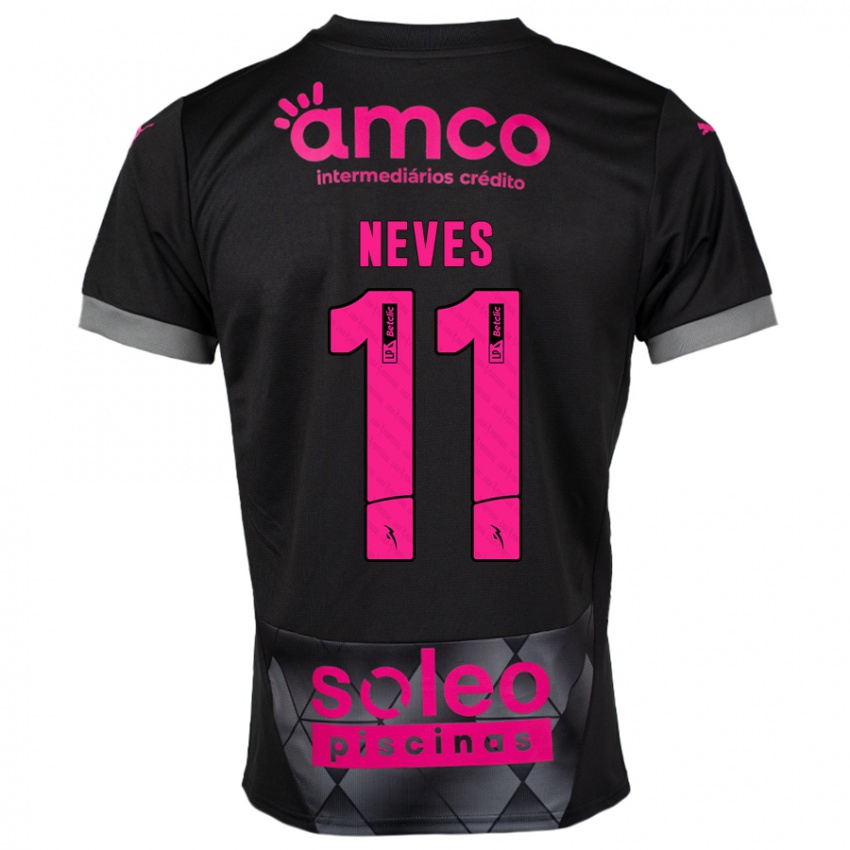 Criança Camisola Bernardo Neves #11 Preto Rosa Alternativa 2024/25 Camisa Brasil