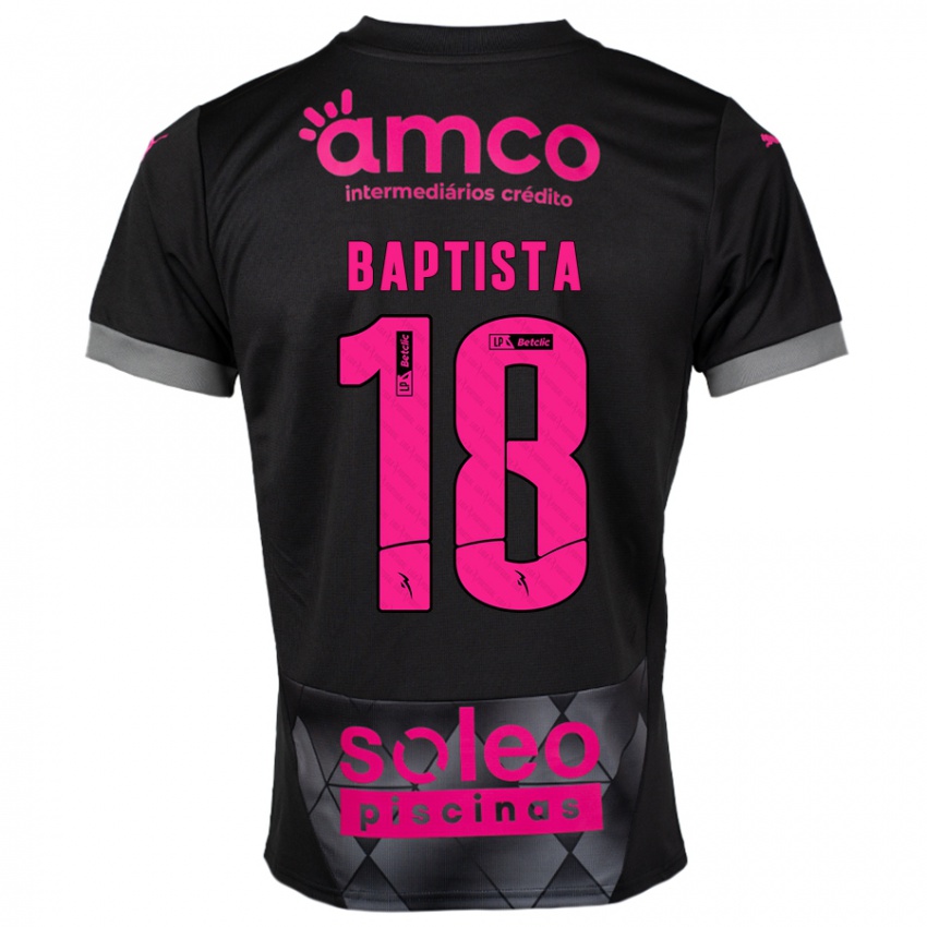 Criança Camisola Tiago Baptista #18 Preto Rosa Alternativa 2024/25 Camisa Brasil