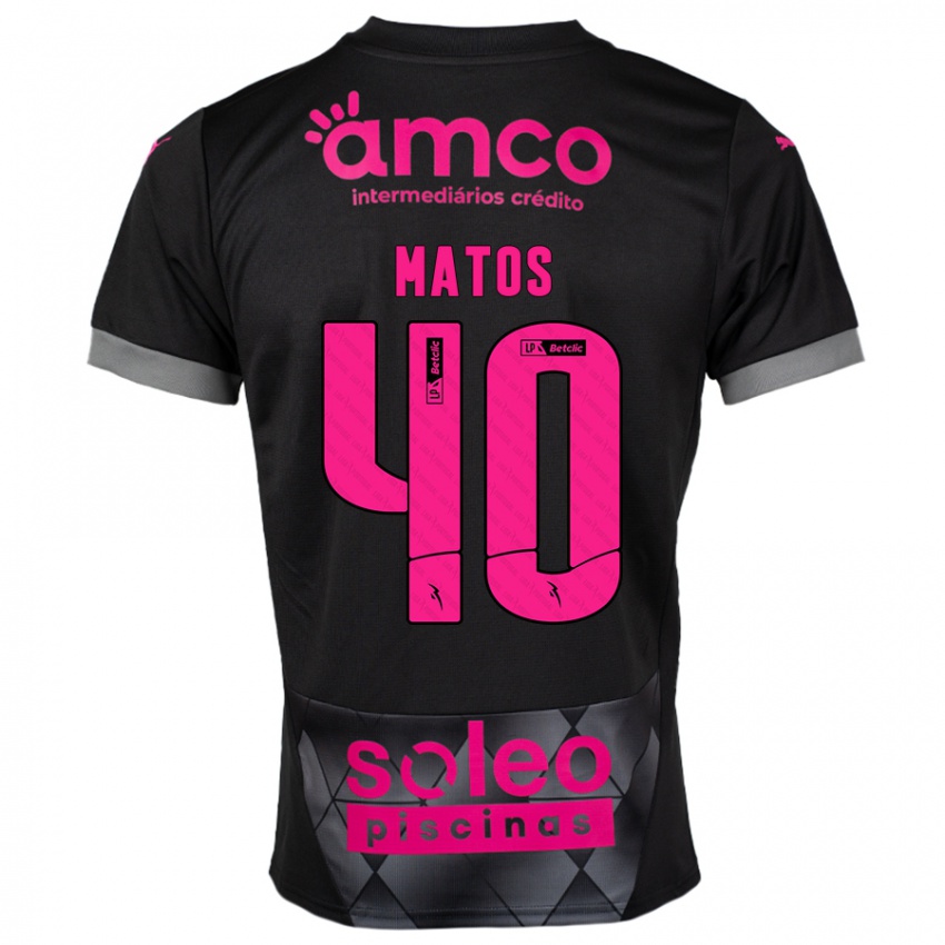 Criança Camisola João Matos #40 Preto Rosa Alternativa 2024/25 Camisa Brasil