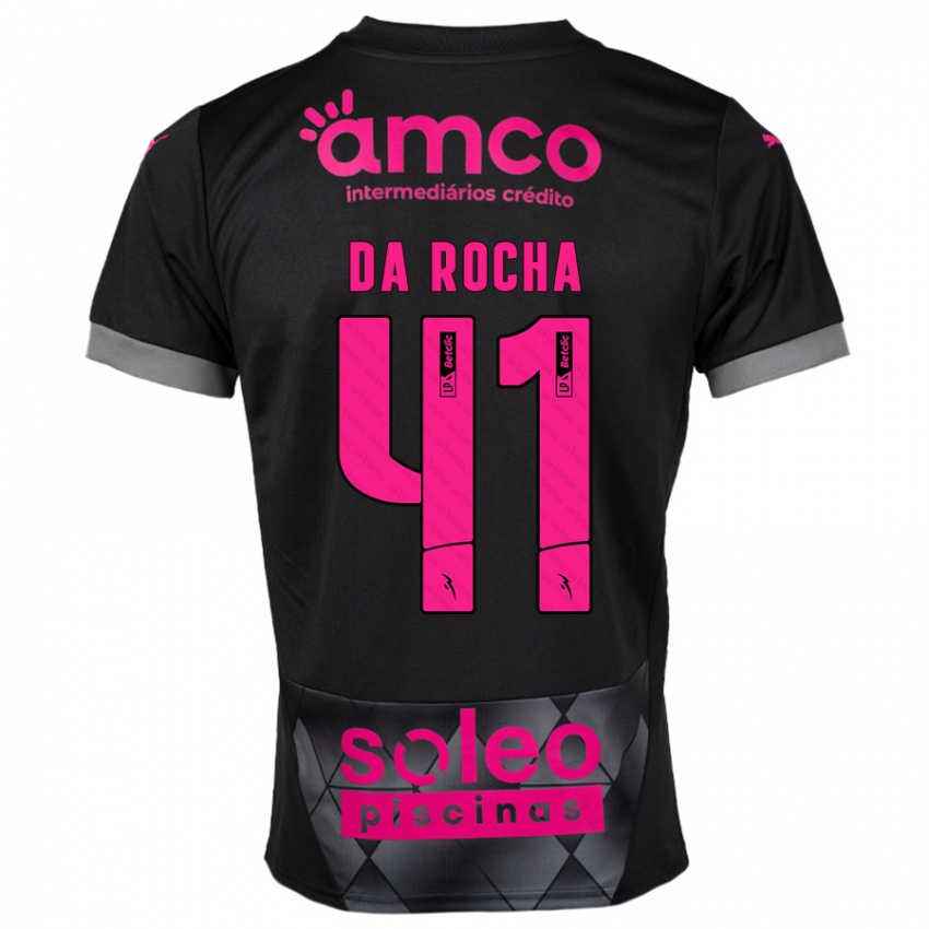 Criança Camisola Yanis Da Rocha #41 Preto Rosa Alternativa 2024/25 Camisa Brasil