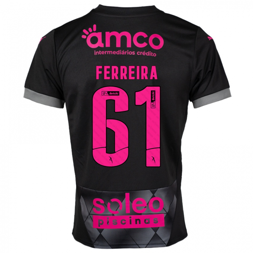 Criança Camisola Tiago Ferreira #61 Preto Rosa Alternativa 2024/25 Camisa Brasil