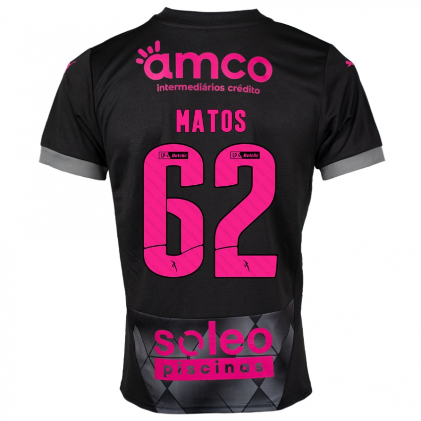 Criança Camisola Nuno Matos #62 Preto Rosa Alternativa 2024/25 Camisa Brasil