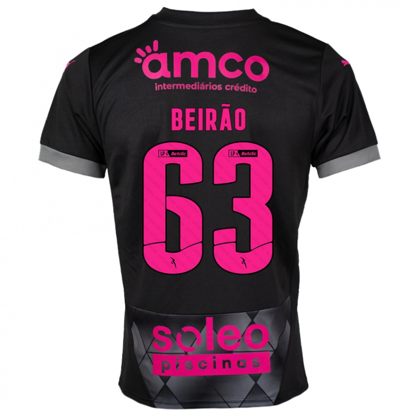 Criança Camisola Rodrigo Beirão #63 Preto Rosa Alternativa 2024/25 Camisa Brasil