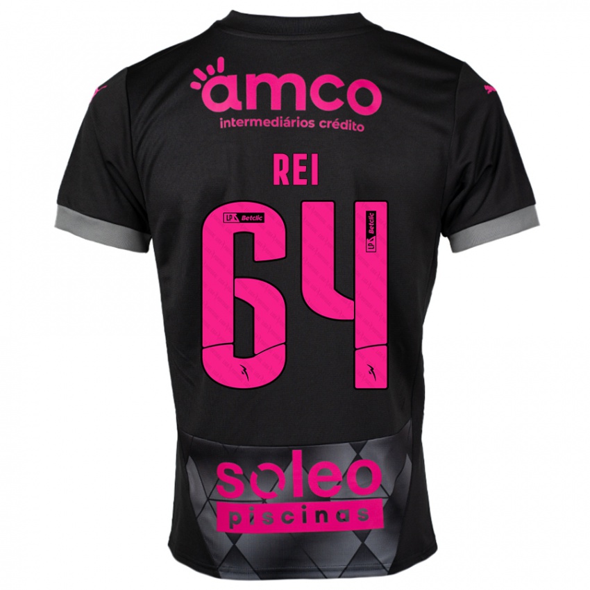 Criança Camisola Ricardo Rei #64 Preto Rosa Alternativa 2024/25 Camisa Brasil