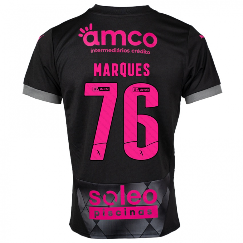 Criança Camisola Tomás Marques #76 Preto Rosa Alternativa 2024/25 Camisa Brasil