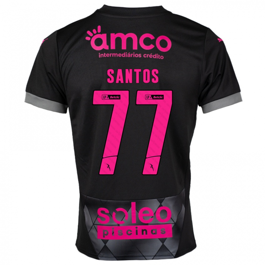 Criança Camisola Edu Santos #77 Preto Rosa Alternativa 2024/25 Camisa Brasil