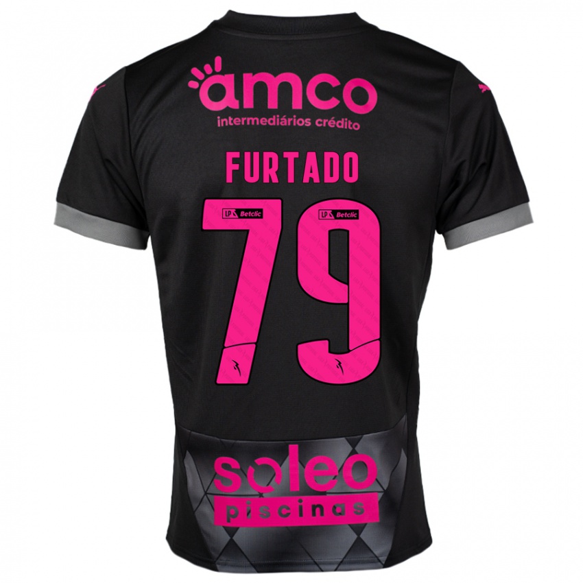 Criança Camisola Rúben Furtado #79 Preto Rosa Alternativa 2024/25 Camisa Brasil