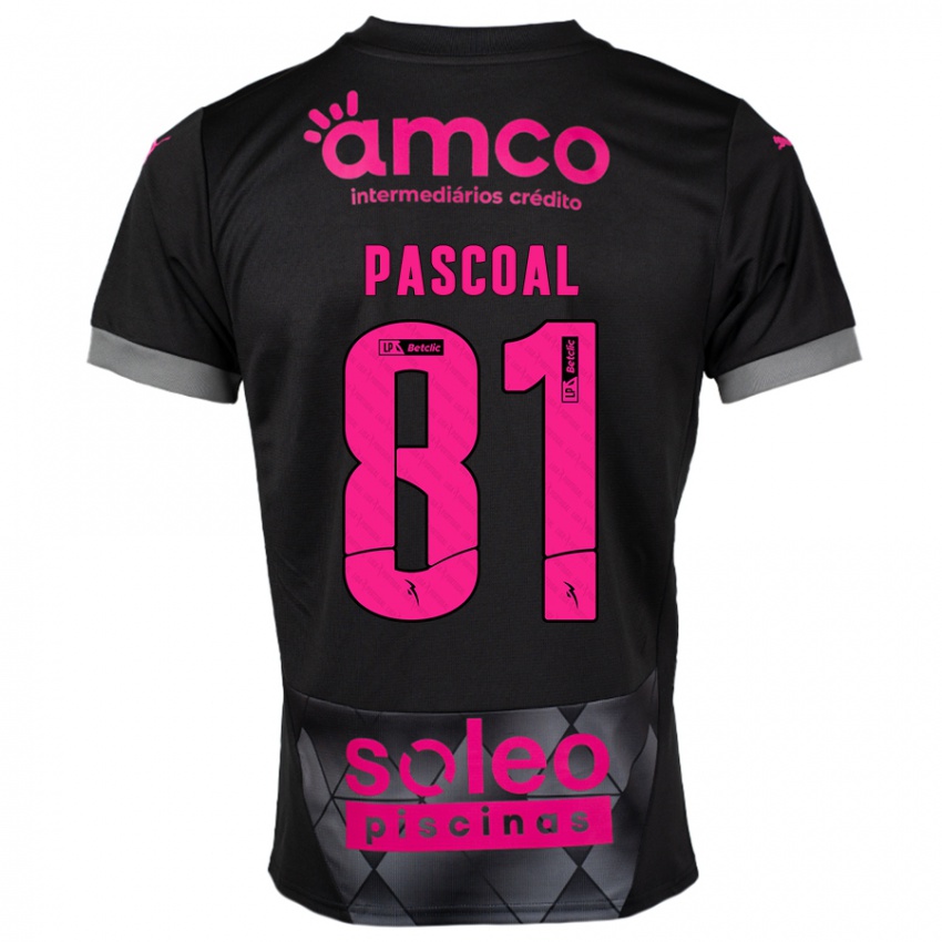 Criança Camisola Fodé Pascoal #81 Preto Rosa Alternativa 2024/25 Camisa Brasil