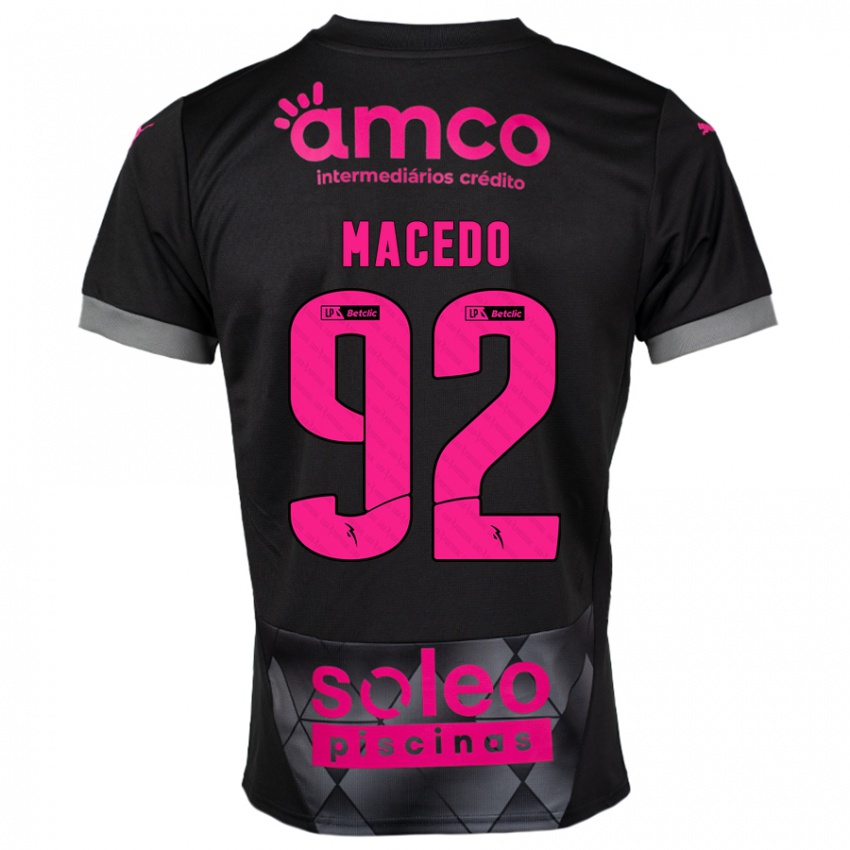 Criança Camisola Rodrigo Macedo #92 Preto Rosa Alternativa 2024/25 Camisa Brasil